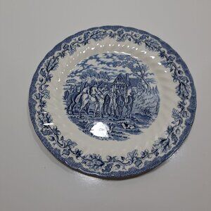 Fox Hunt Hunting Royal Wessex Dinner Plate Blue Transferware